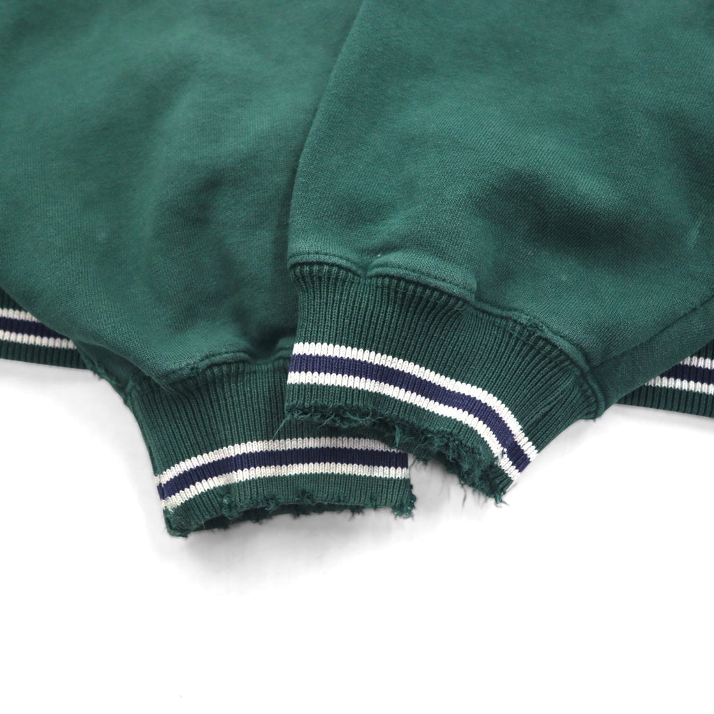 GEAR FOR SPORT anni '90 BIG COTTON maglione girocollo con stampa universitaria, taglia L, verde, stampa a tre livelli, logo ad arco INDIANA UNIVERSITY