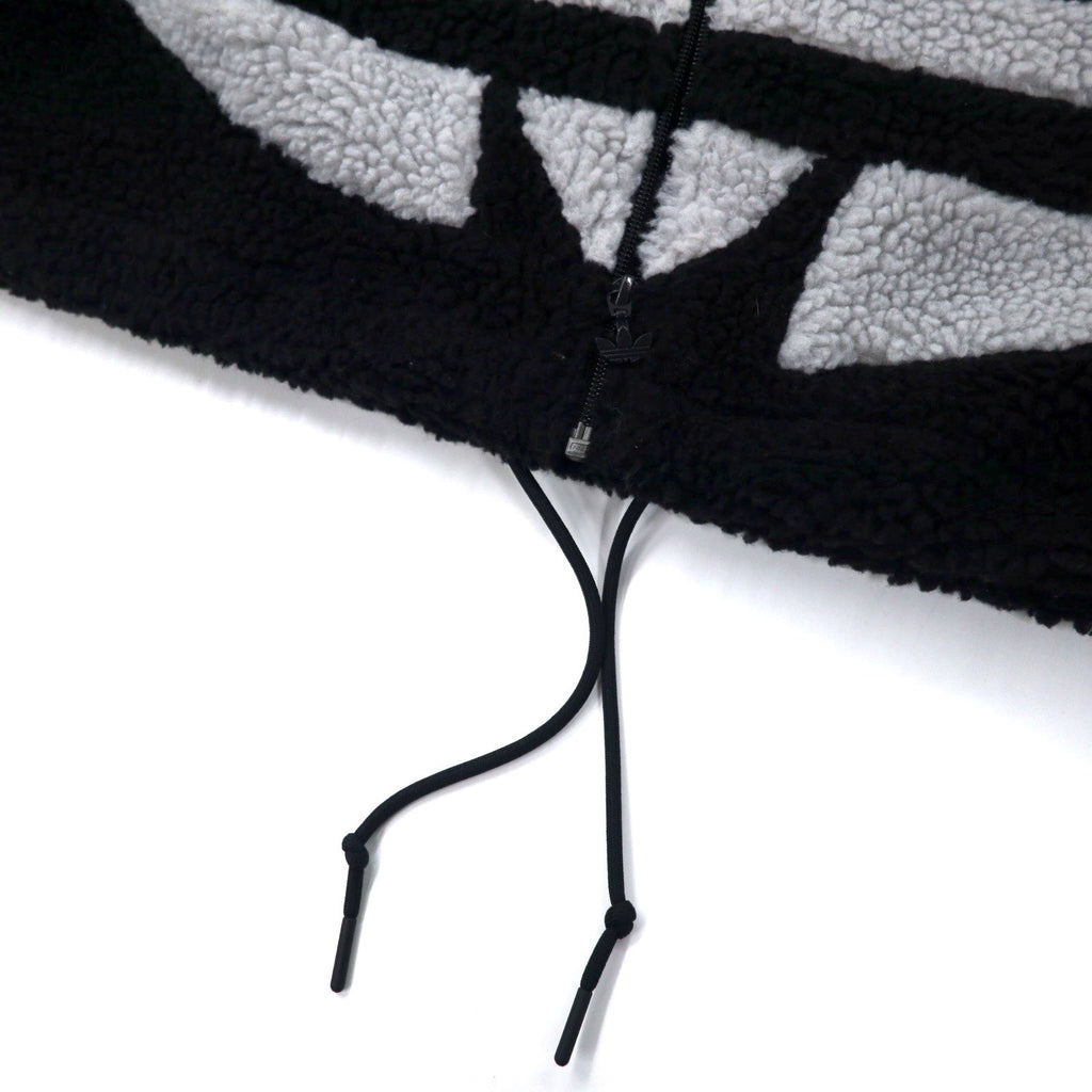 adidas Originals ビッグトレフォイル シェルパ フリースジャケット 2XO ブラック ポリエステル U SHERPA JACKET BIG TRF HC0325