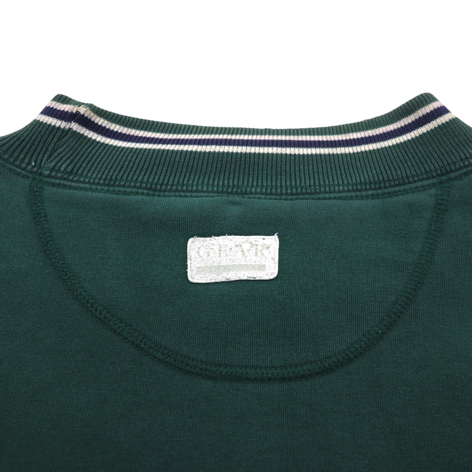 GEAR FOR SPORT anni '90 BIG COTTON maglione girocollo con stampa universitaria, taglia L, verde, stampa a tre livelli, logo ad arco INDIANA UNIVERSITY