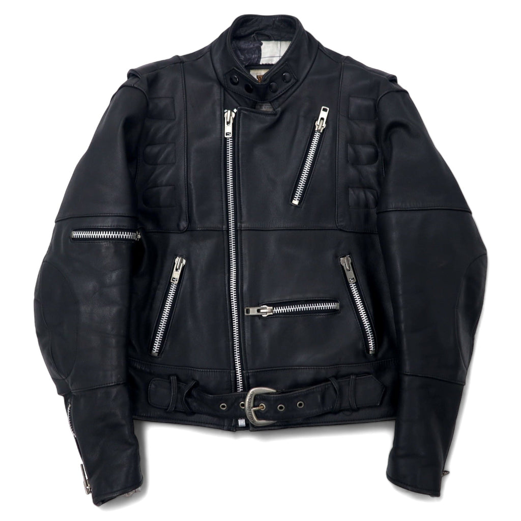 HARLEY DAVIDSON ダブル ライダースジャケット レザージャケット 38 ブラック 牛革