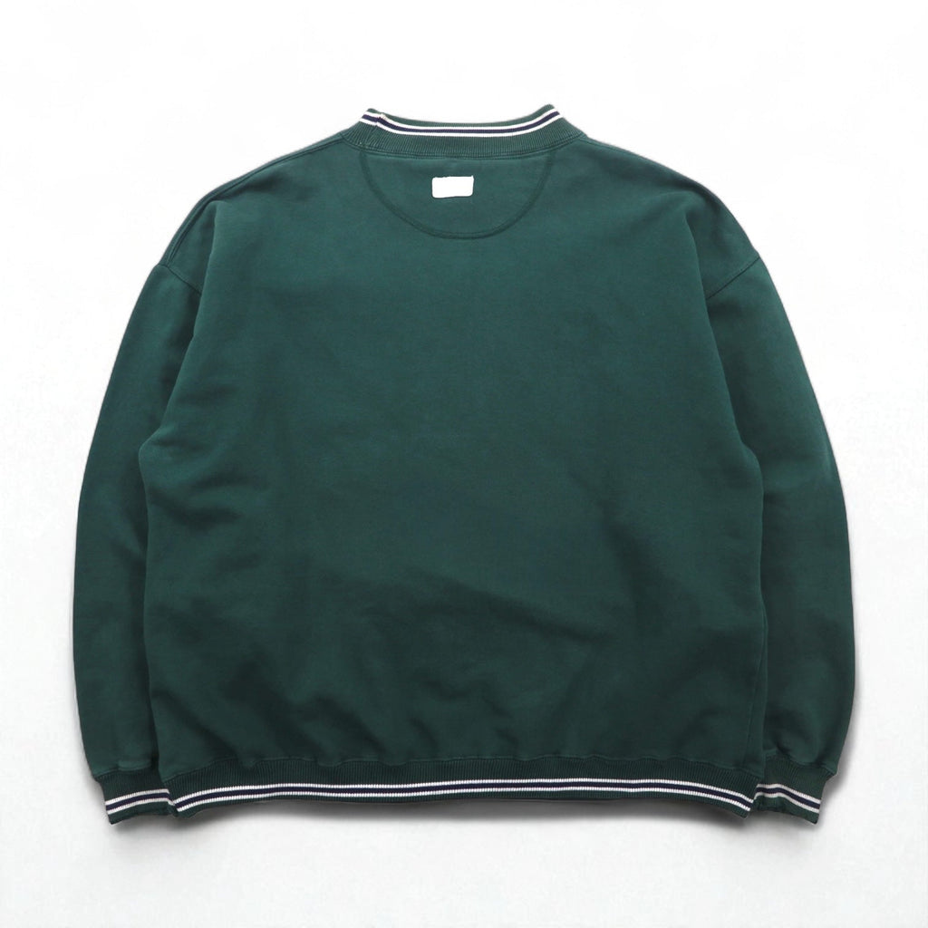 GEAR FOR SPORT anni '90 BIG COTTON maglione girocollo con stampa universitaria, taglia L, verde, stampa a tre livelli, logo ad arco INDIANA UNIVERSITY