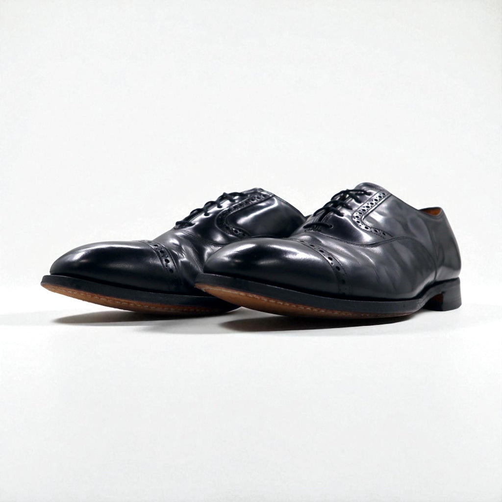 Johnston & Murphy USA製 Heritage キャップトゥ ストレートチップ ドレスシューズ 27.5cm ブラック レザー 13436 15-1161 603N