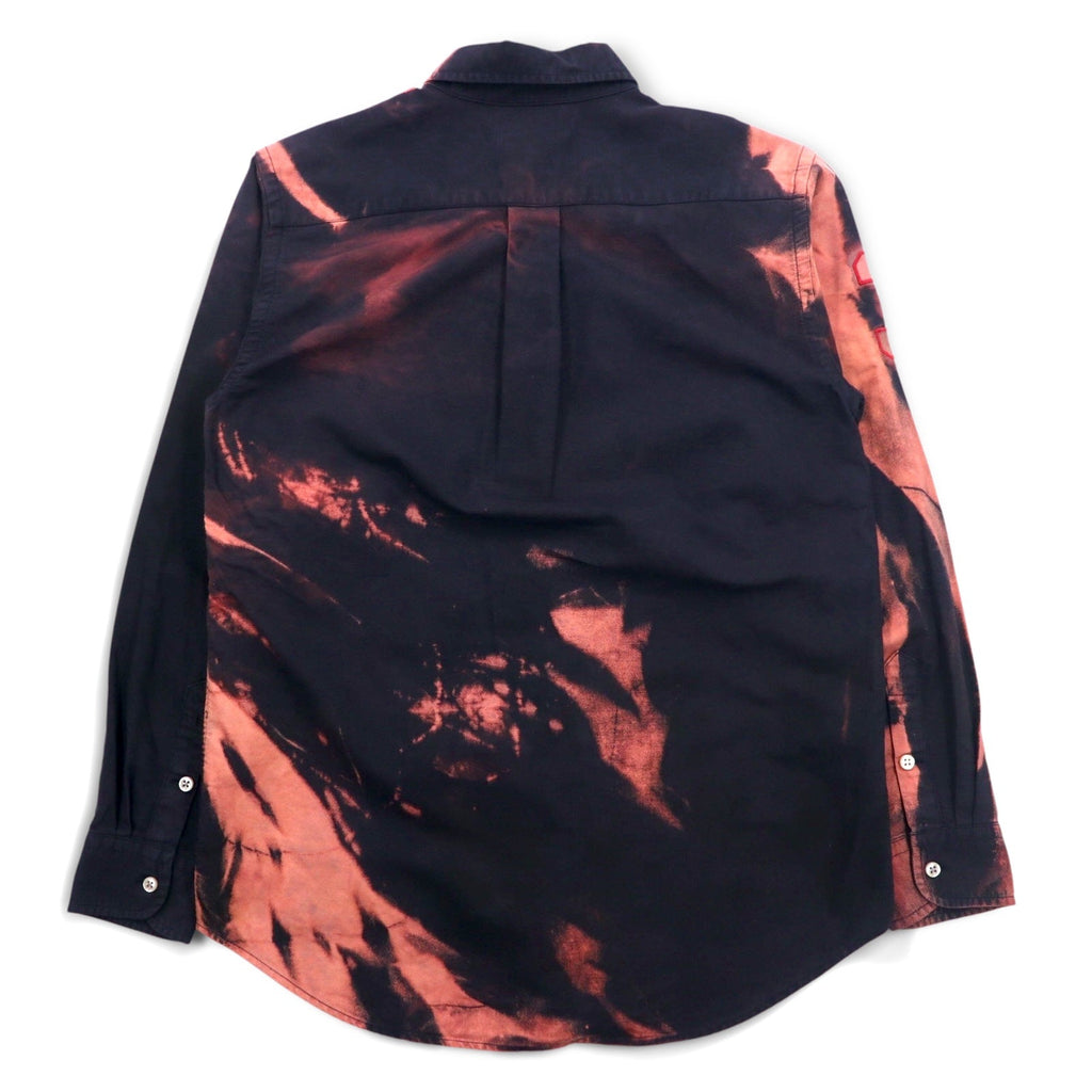 Camicia button-down Ralph Lauren tie-dye candeggiata, taglia S, colore nero, ricamo Big Pony