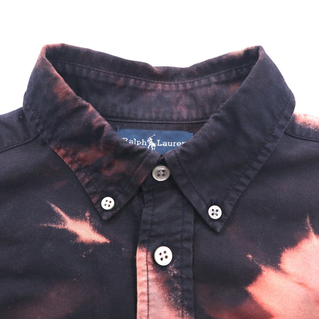 Camicia button-down Ralph Lauren tie-dye candeggiata, taglia S, colore nero, ricamo Big Pony