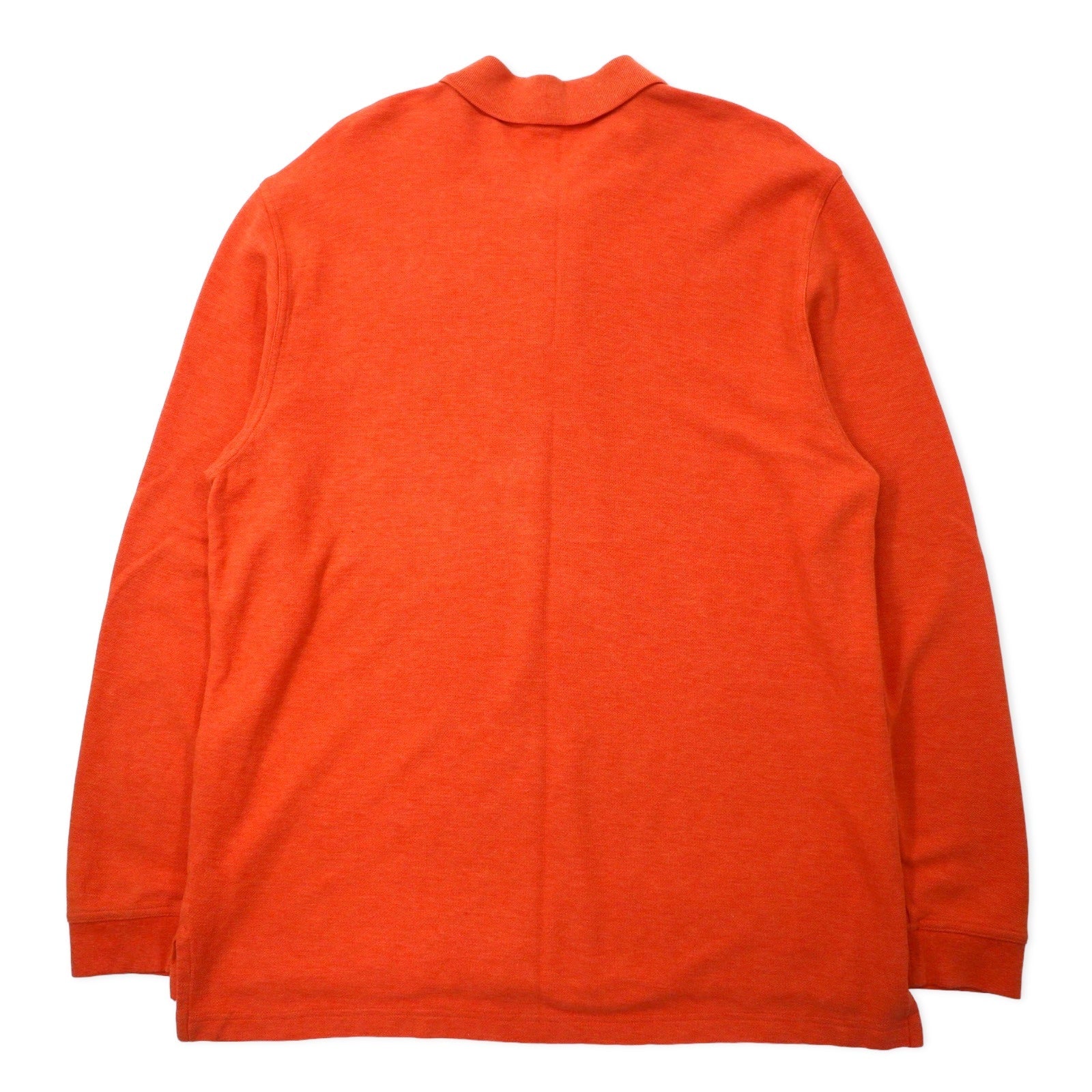 Brooks Brothers Polo a maniche lunghe XL Arancione Cotone Piqué Logo ricamato