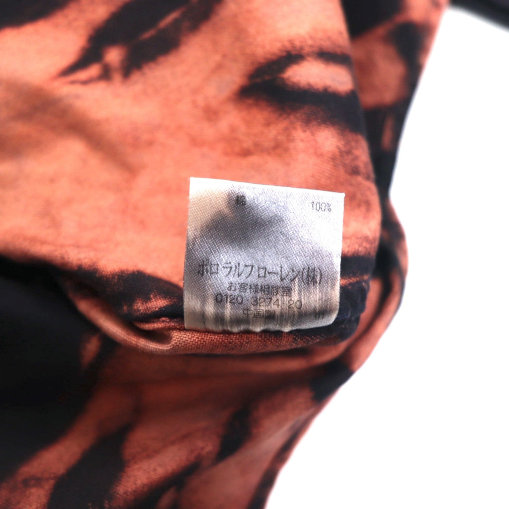 Camicia button-down Ralph Lauren tie-dye candeggiata, taglia S, colore nero, ricamo Big Pony