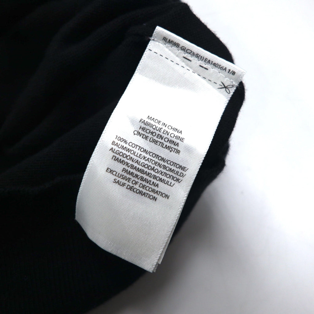 POLO RALPH LAUREN Vネック ピマコットンニット セーター XL ブラック スモールポニー刺繍