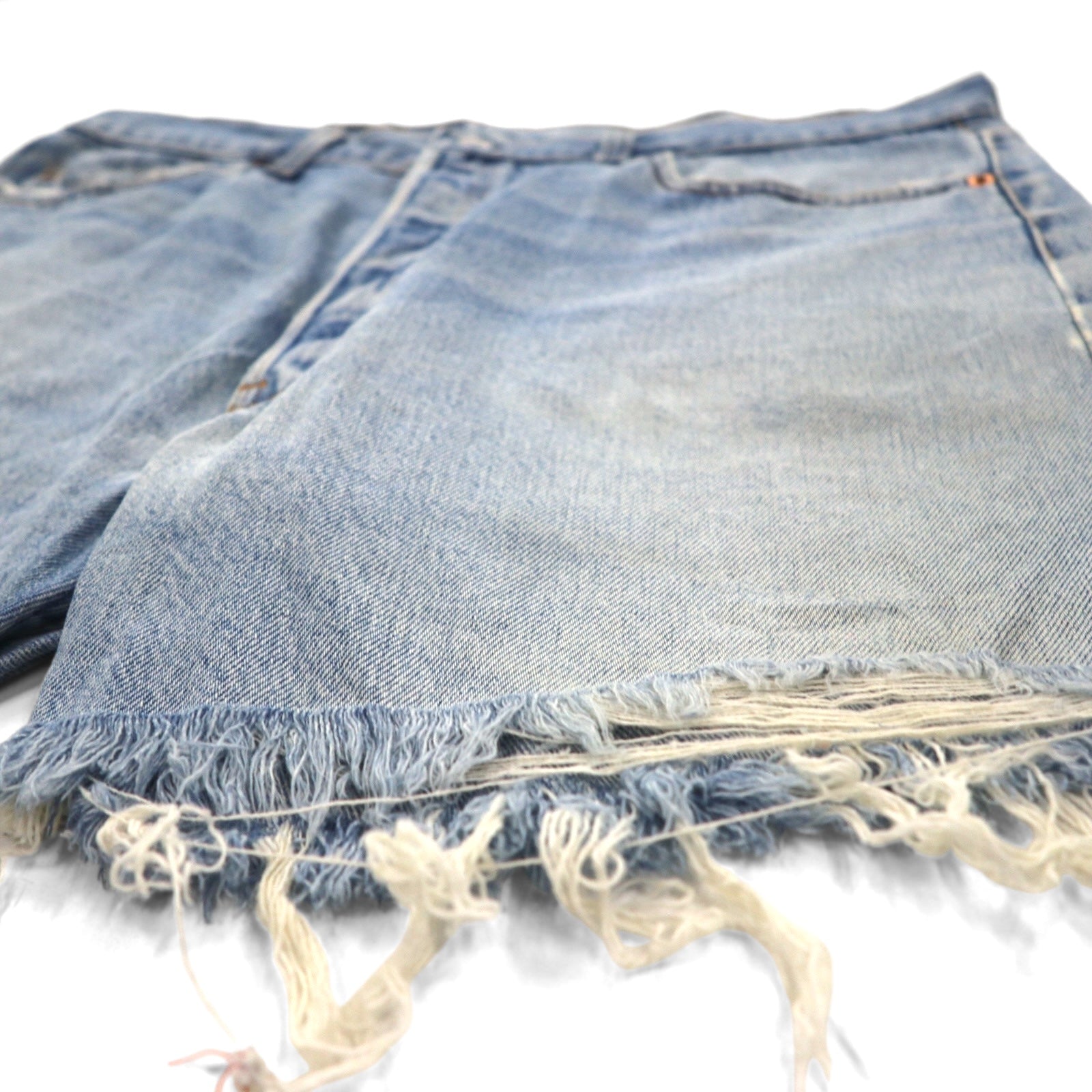 Levi's Anni '90 USA 501XX Cut-Off Denim Shorts XL Indaco Blu Bottone dietro 520 501-0000
