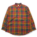 Brooks Brothers ボタンダウンシャツ XL レッド イエロー グリーン チェック マルチカラー