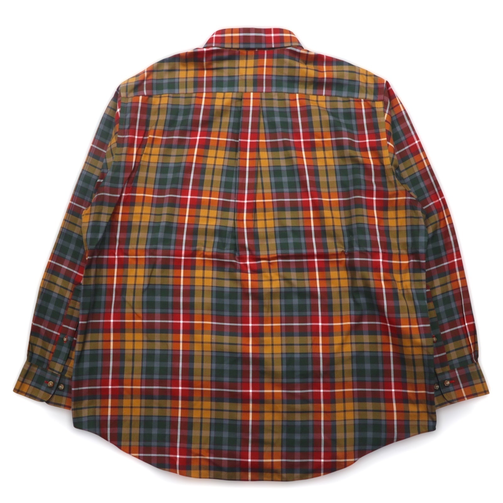 Brooks Brothers Camicia button-down XL Rosso Giallo Verde a quadri Multicolore