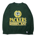 Felpa stampata LOGO 7 NFL anni '90, made in USA, taglia L, cotone, verde, GREEN BAY PACKERS