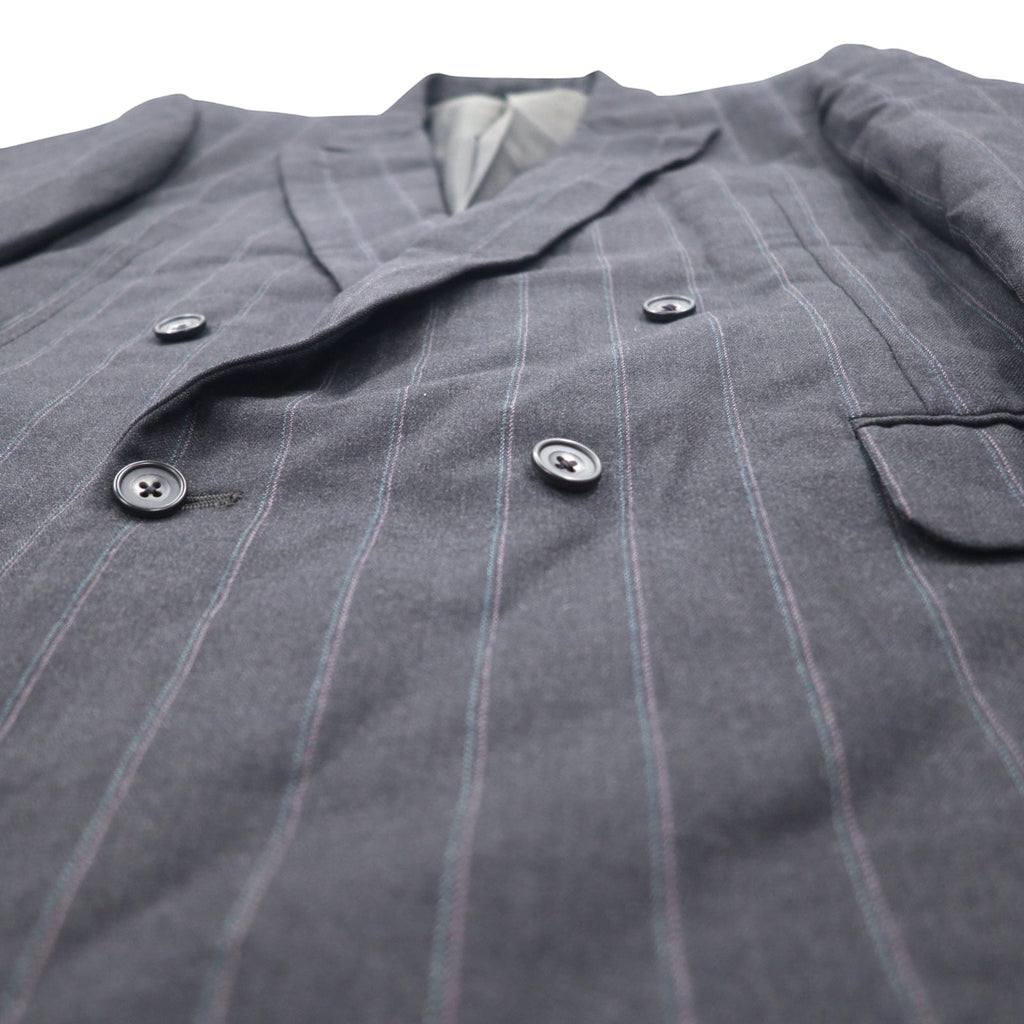 Burberrys Old Double Giacca Sartoriale XL Grigia Lana Gessata Fatto in Giappone