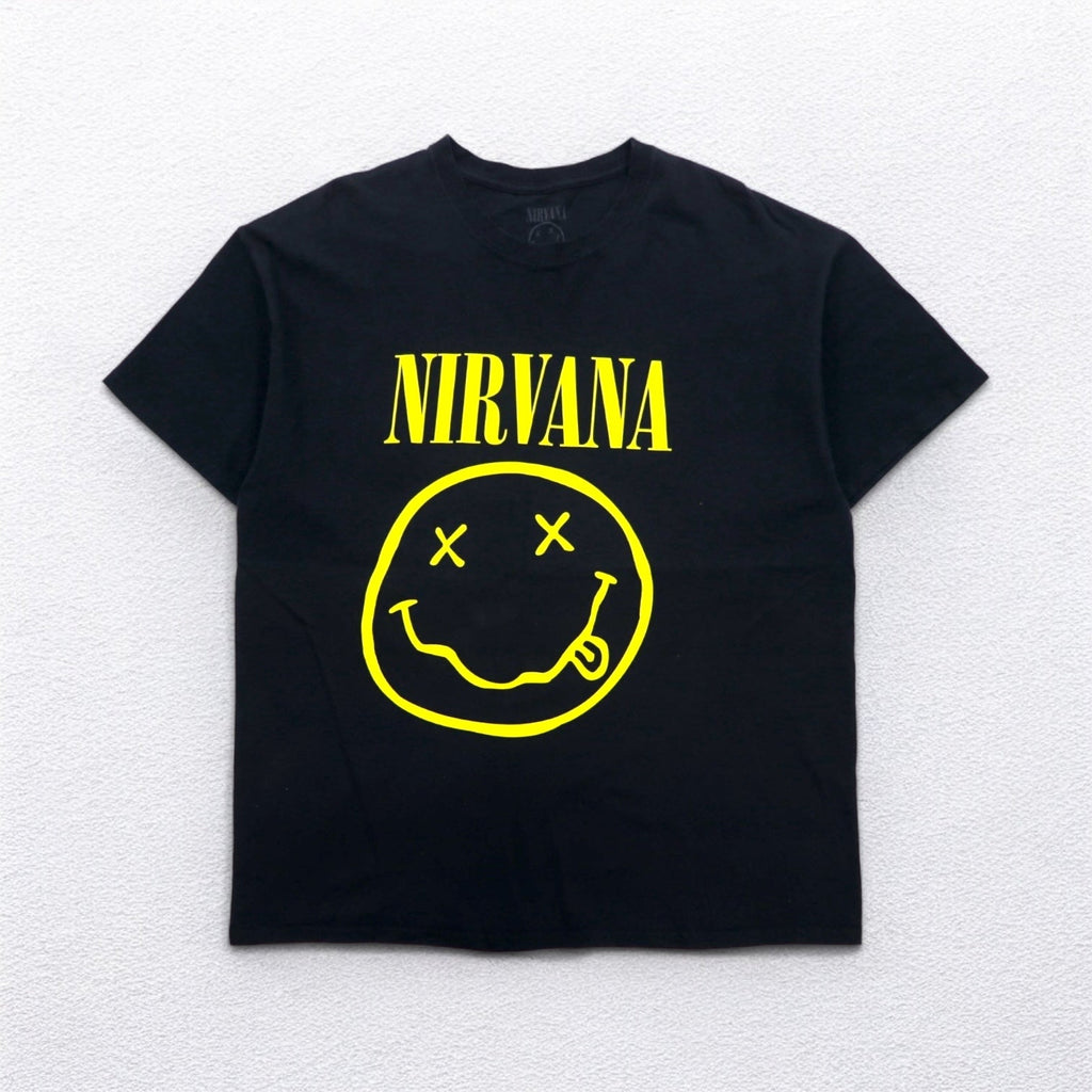 NIRVANA T-shirt ufficiale rock band XL nera cotone Made in Nicaragua