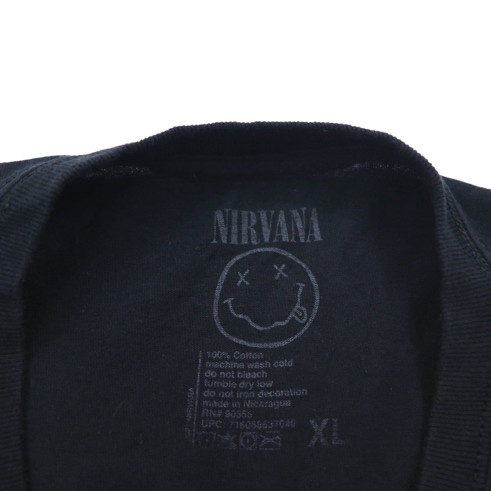NIRVANA T-shirt ufficiale rock band XL nera cotone Made in Nicaragua