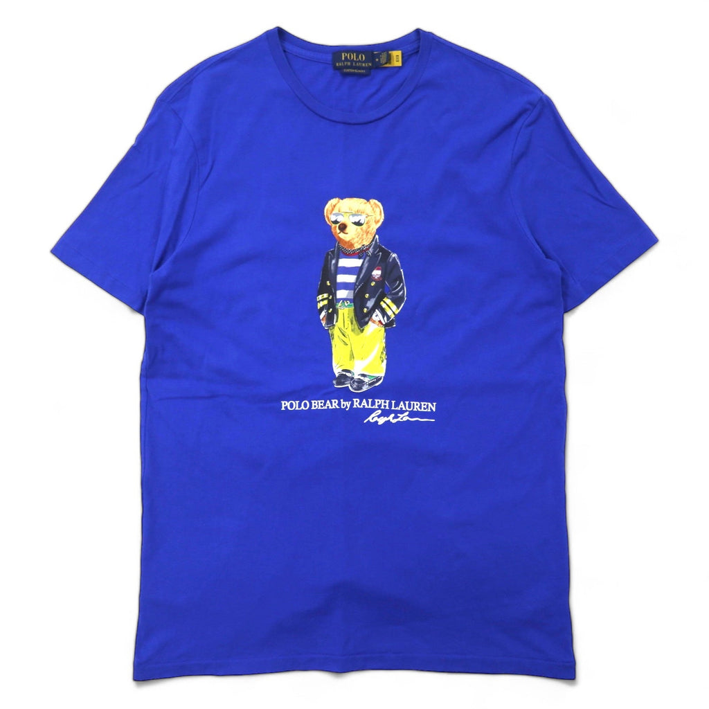 POLO RALPH LAUREN T-shirt con stampa Polo Bear blu M cotone CUSTOM SLIM FIT