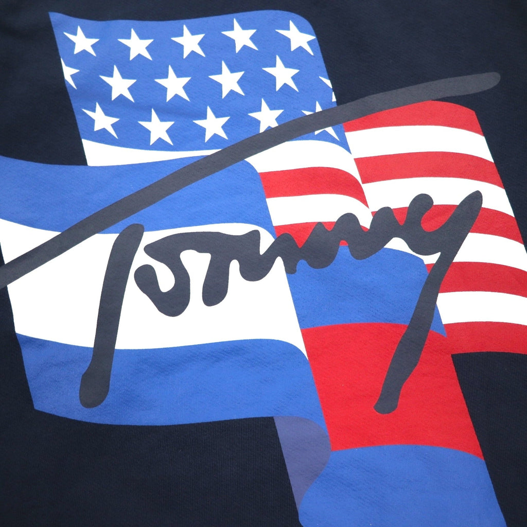 TOMMY JEANS Felpa con cappuccio L Blu navy Stampa posteriore Mikina Flag Graphic DM0DM08703