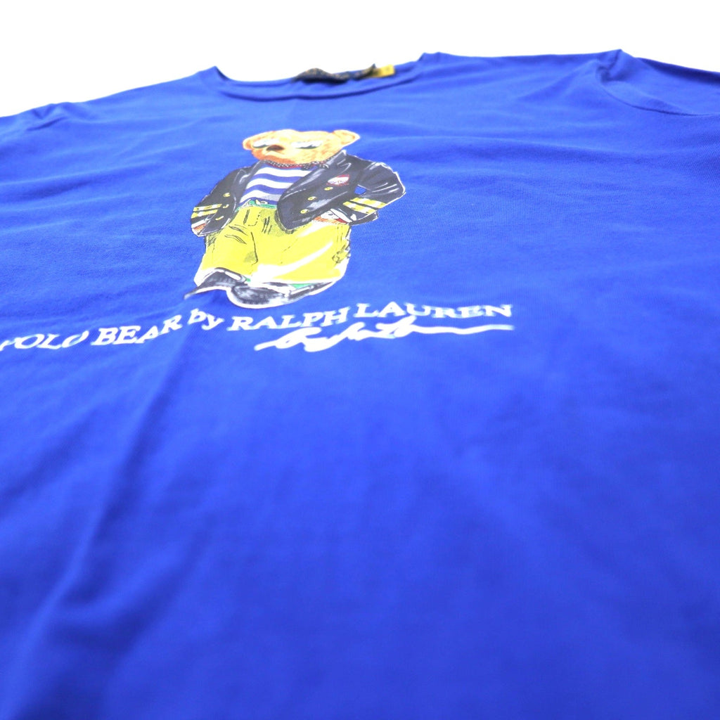 POLO RALPH LAUREN T-shirt con stampa Polo Bear blu M cotone CUSTOM SLIM FIT