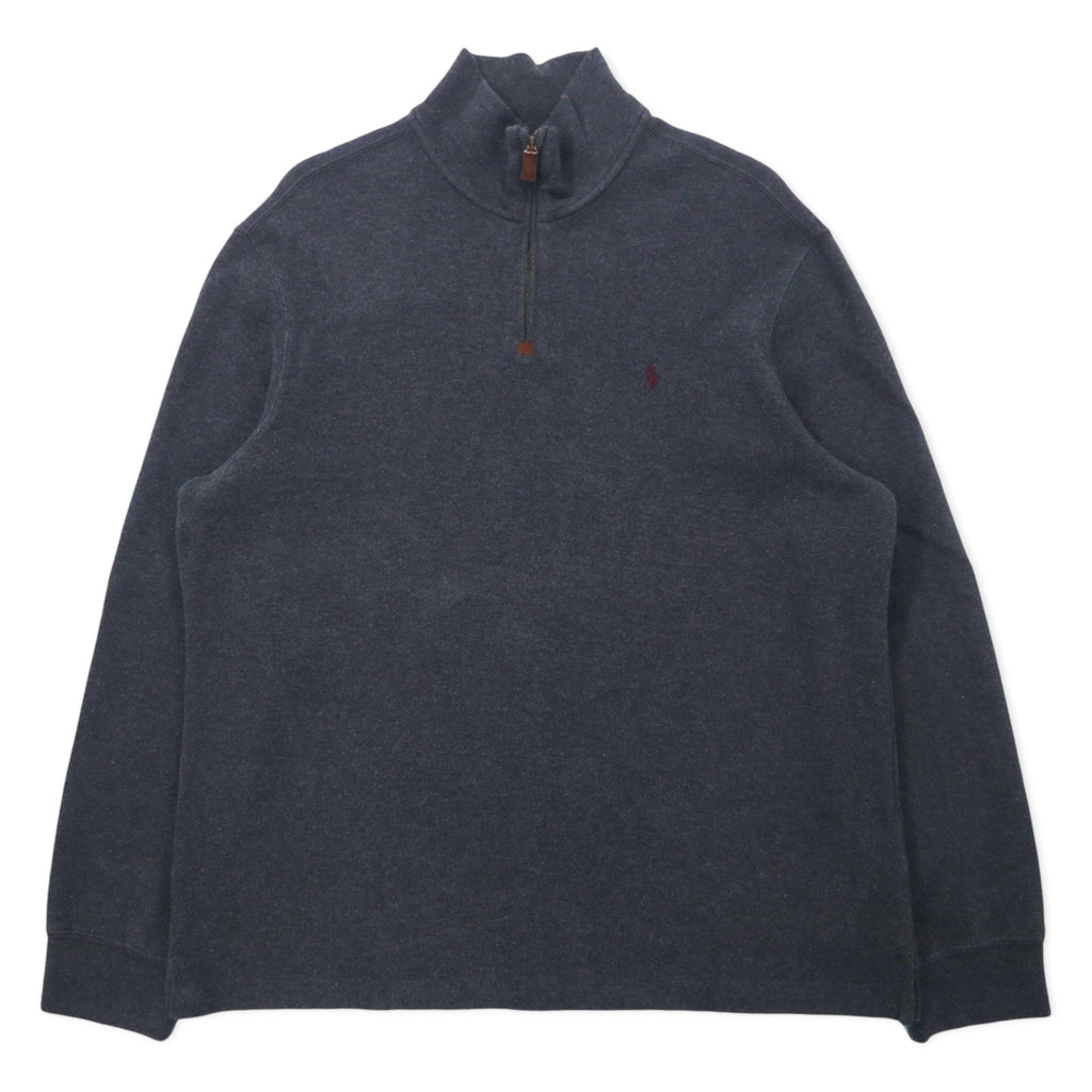 Polo by Ralph Lauren ハーフジップ スウェット XL グレー コットン スモールポニー刺繍 ビッグサイズ