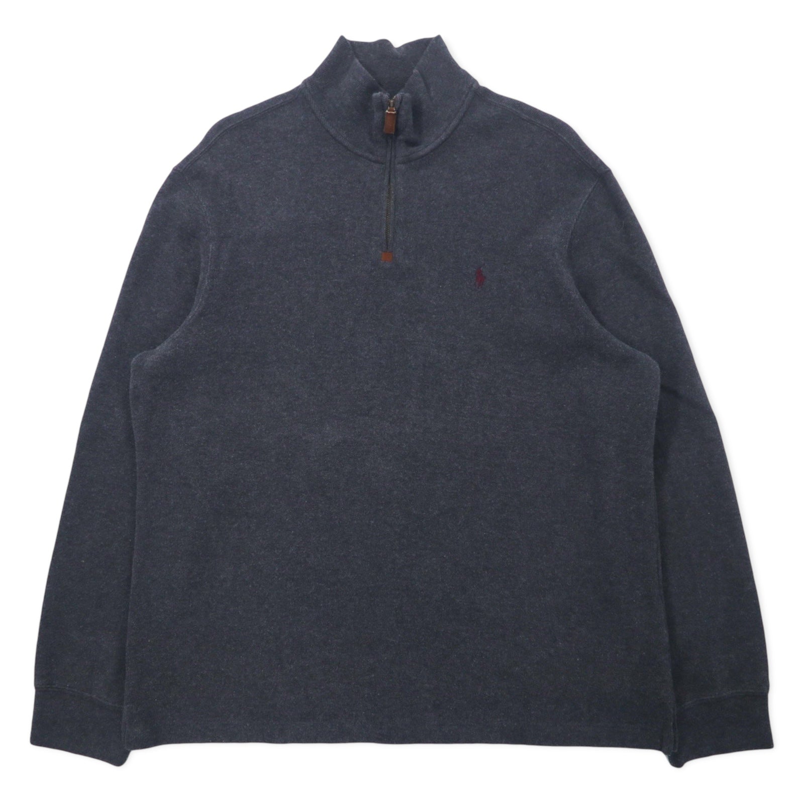 Polo by Ralph Lauren Felpa con mezza zip XL Grigia Cotone Ricamo piccolo pony Oversize