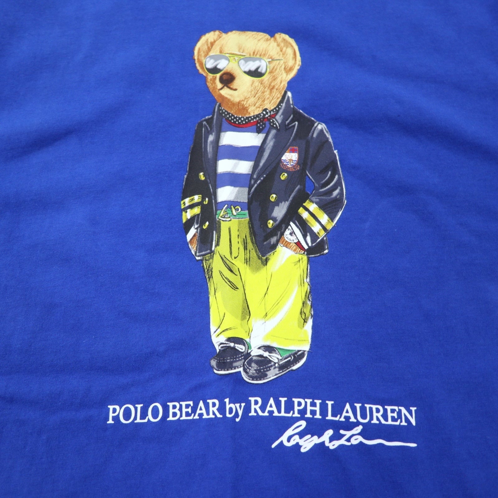 POLO RALPH LAUREN T-shirt con stampa Polo Bear blu M cotone CUSTOM SLIM FIT