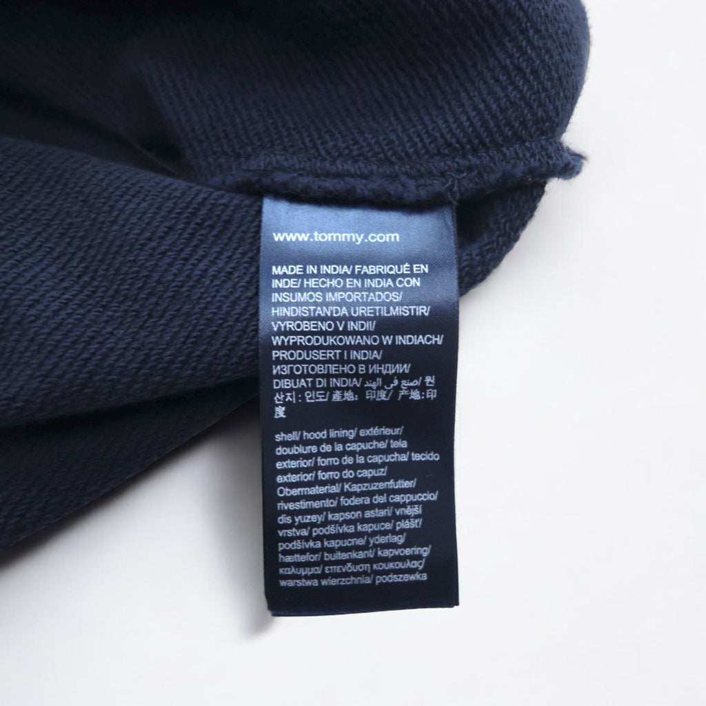 TOMMY JEANS Felpa con cappuccio L Blu navy Stampa posteriore Mikina Flag Graphic DM0DM08703