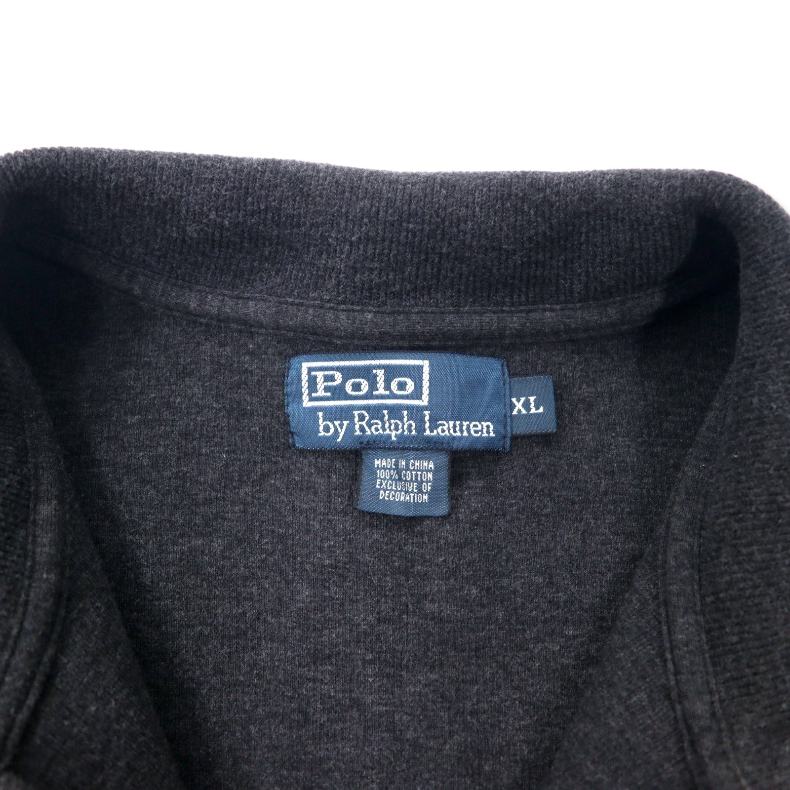 Polo by Ralph Lauren Felpa con mezza zip XL Grigia Cotone Ricamo piccolo pony Oversize