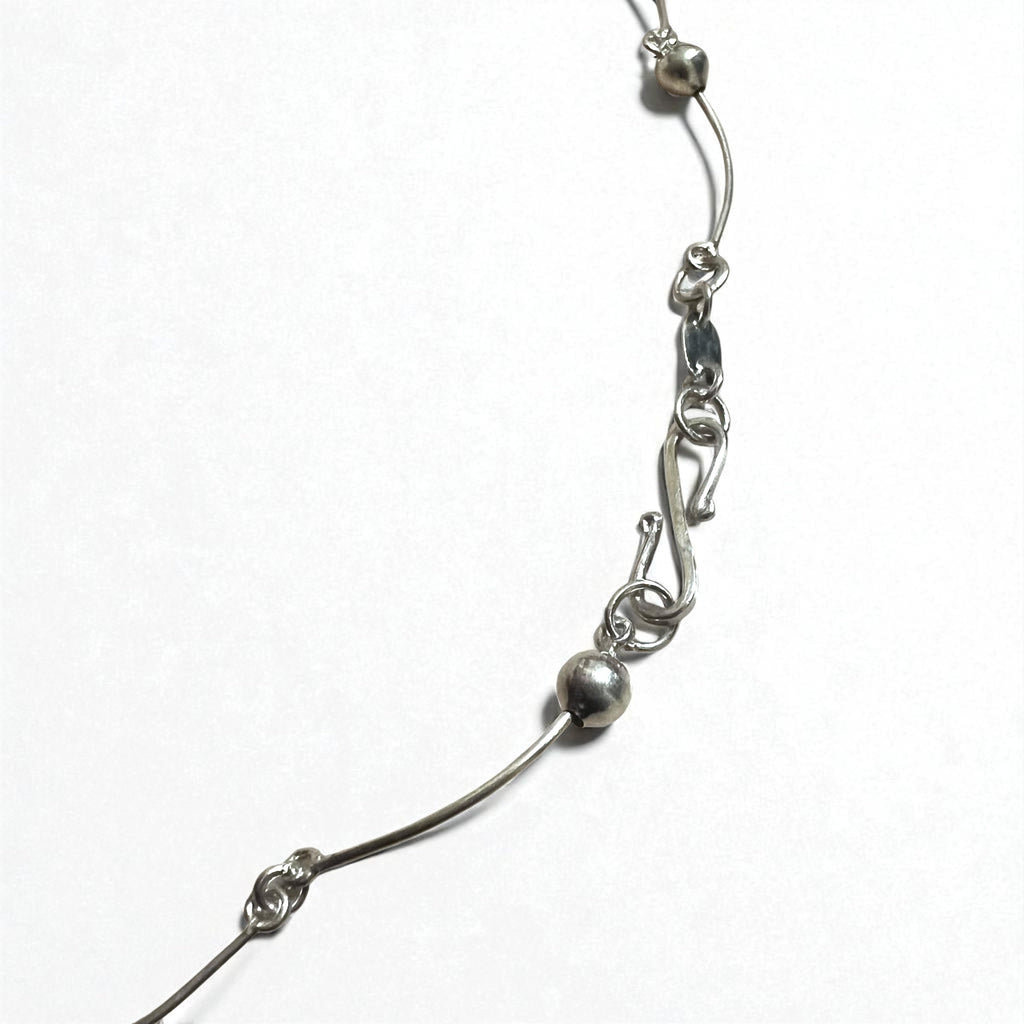Collana 2WAY Vintage Argento, Collana Dot Wave, Doppio Bracciale, Argento 925