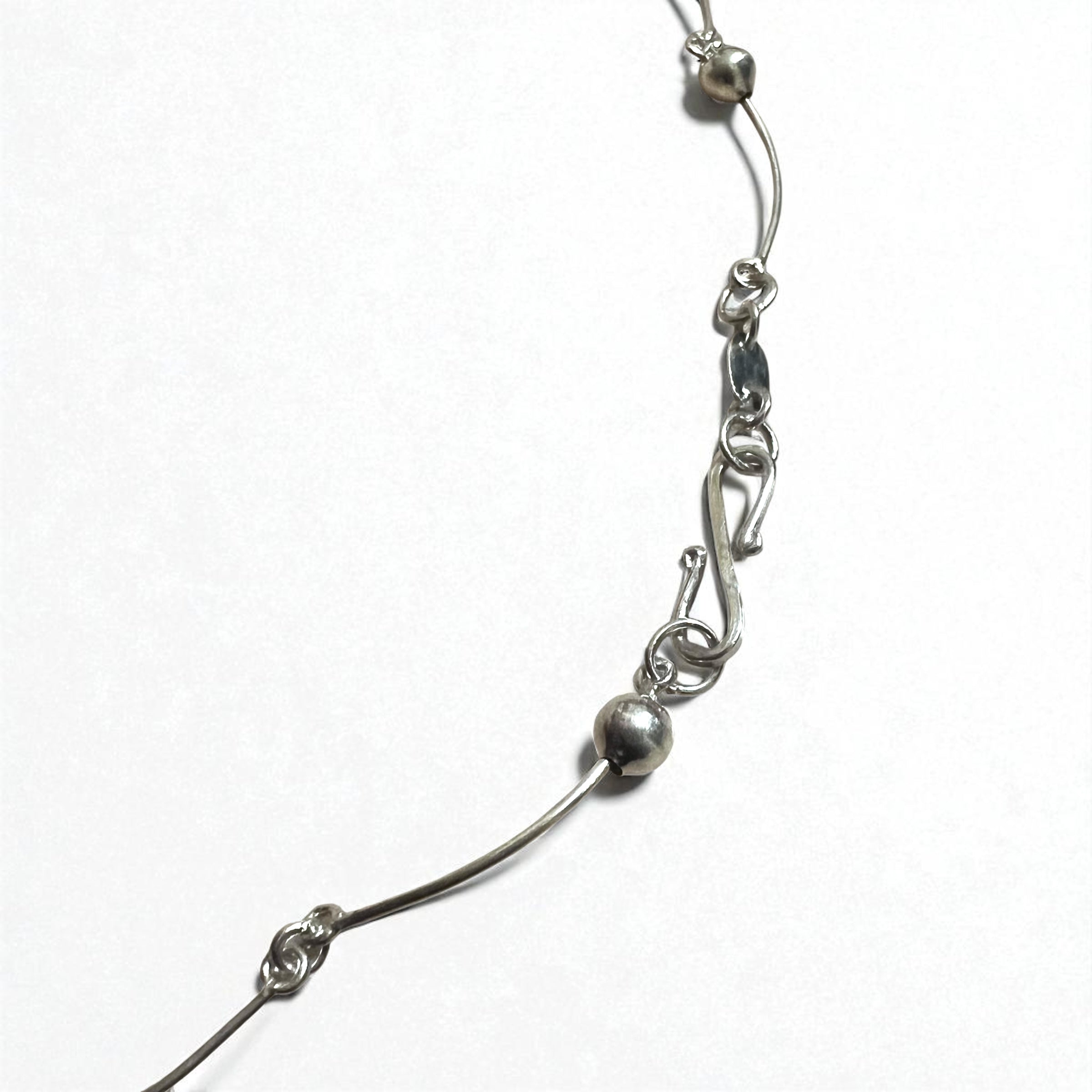 Collana 2WAY Vintage Argento, Collana Dot Wave, Doppio Bracciale, Argento 925