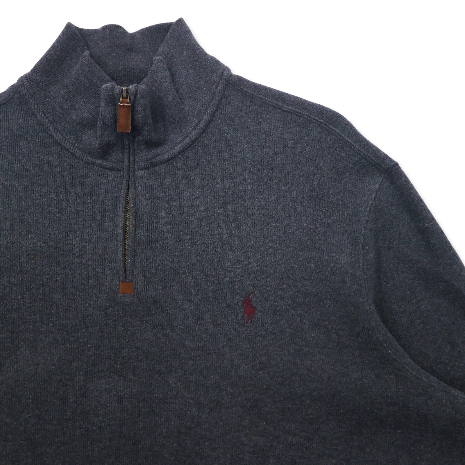 Polo by Ralph Lauren Felpa con mezza zip XL Grigia Cotone Ricamo piccolo pony Oversize