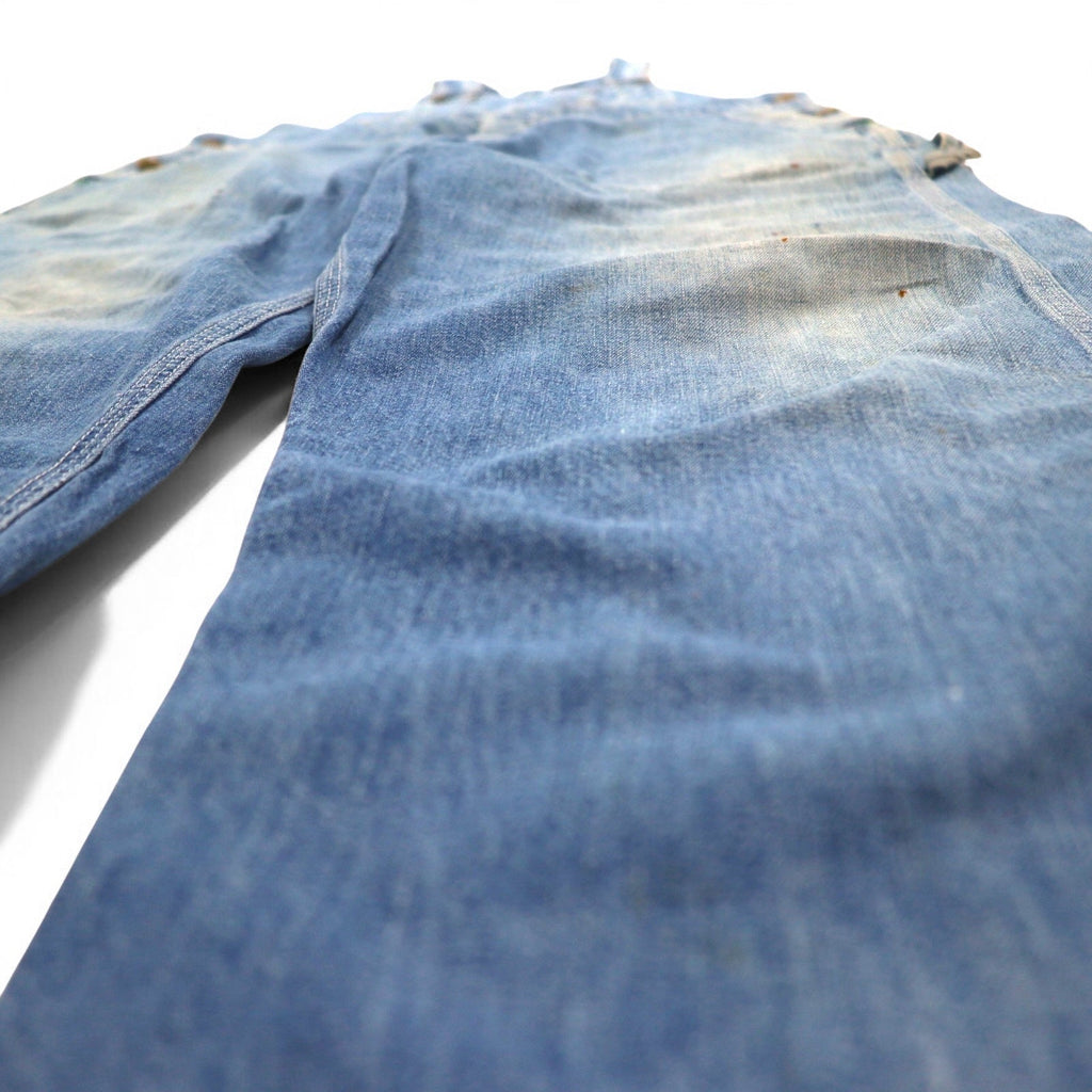 BIG SMITH Salopette da lavoro in denim anni '50 Made in USA XXL Indaco Blu Bottoni a ciambella Etichetta nera