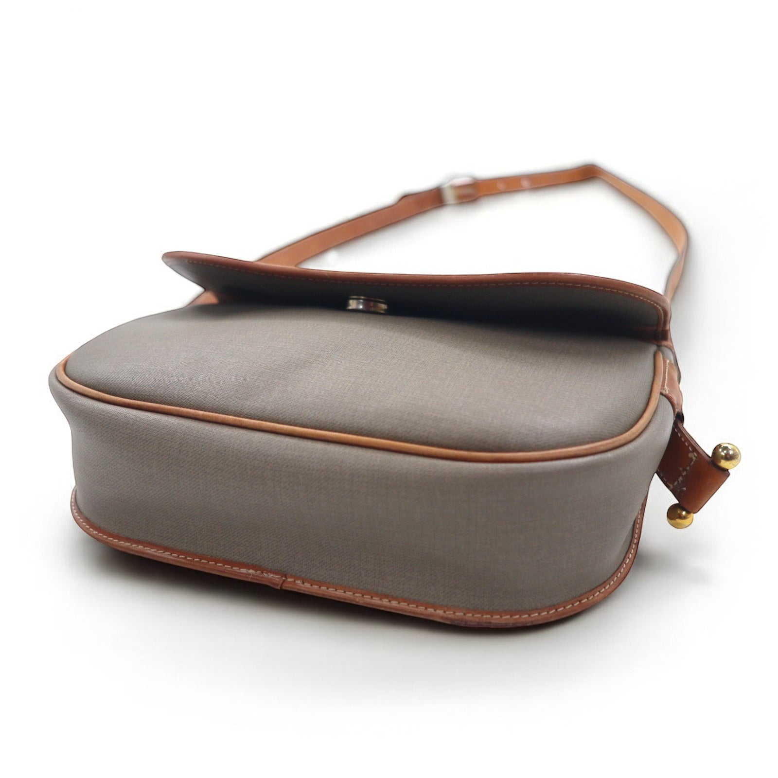 Christian Dior Borsa a tracolla vintage in PVC e pelle, grigia, con logo CD, made in France