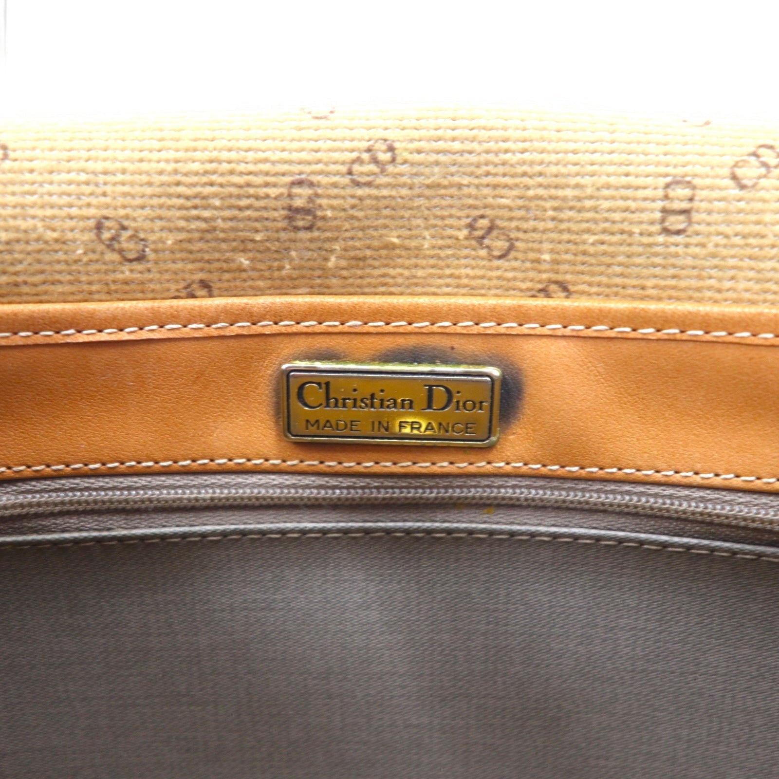 Christian Dior Borsa a tracolla vintage in PVC e pelle, grigia, con logo CD, made in France