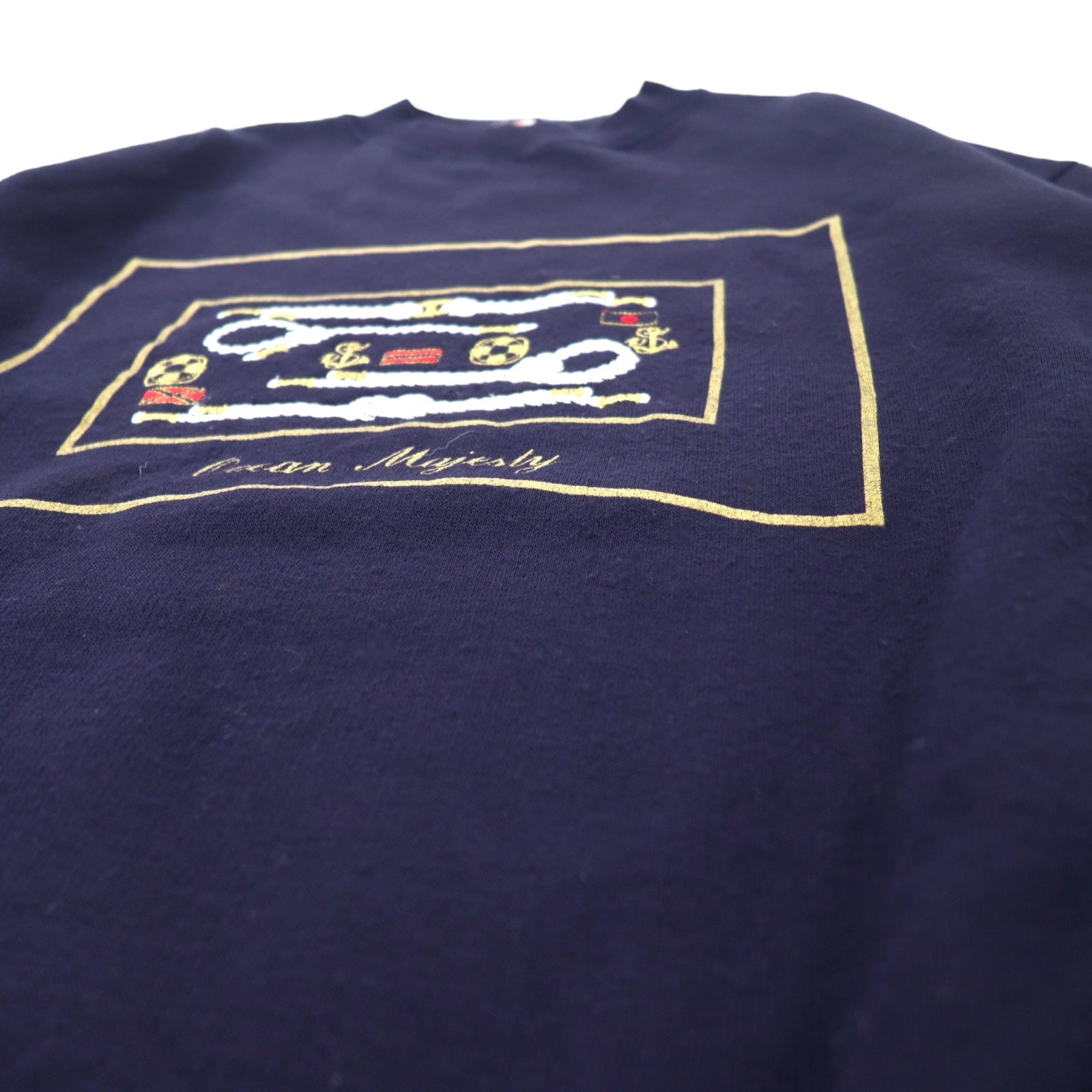 ARS Felpa ricamata da marinaio, Made in Italy, XL, blu navy, cotone, interno felpato, Ocean Majesty