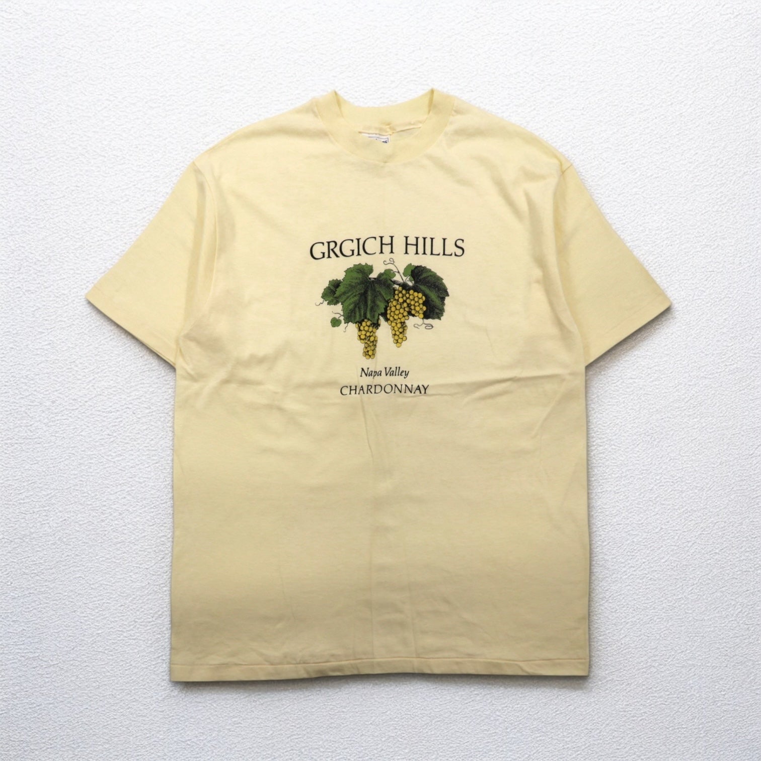Hanes anni '80 Made in USA BEEFY-T Vintage T-shirt con cucitura singola XL Giallo GRGICH HILLS