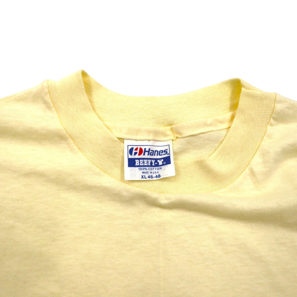 Hanes anni '80 Made in USA BEEFY-T Vintage T-shirt con cucitura singola XL Giallo GRGICH HILLS