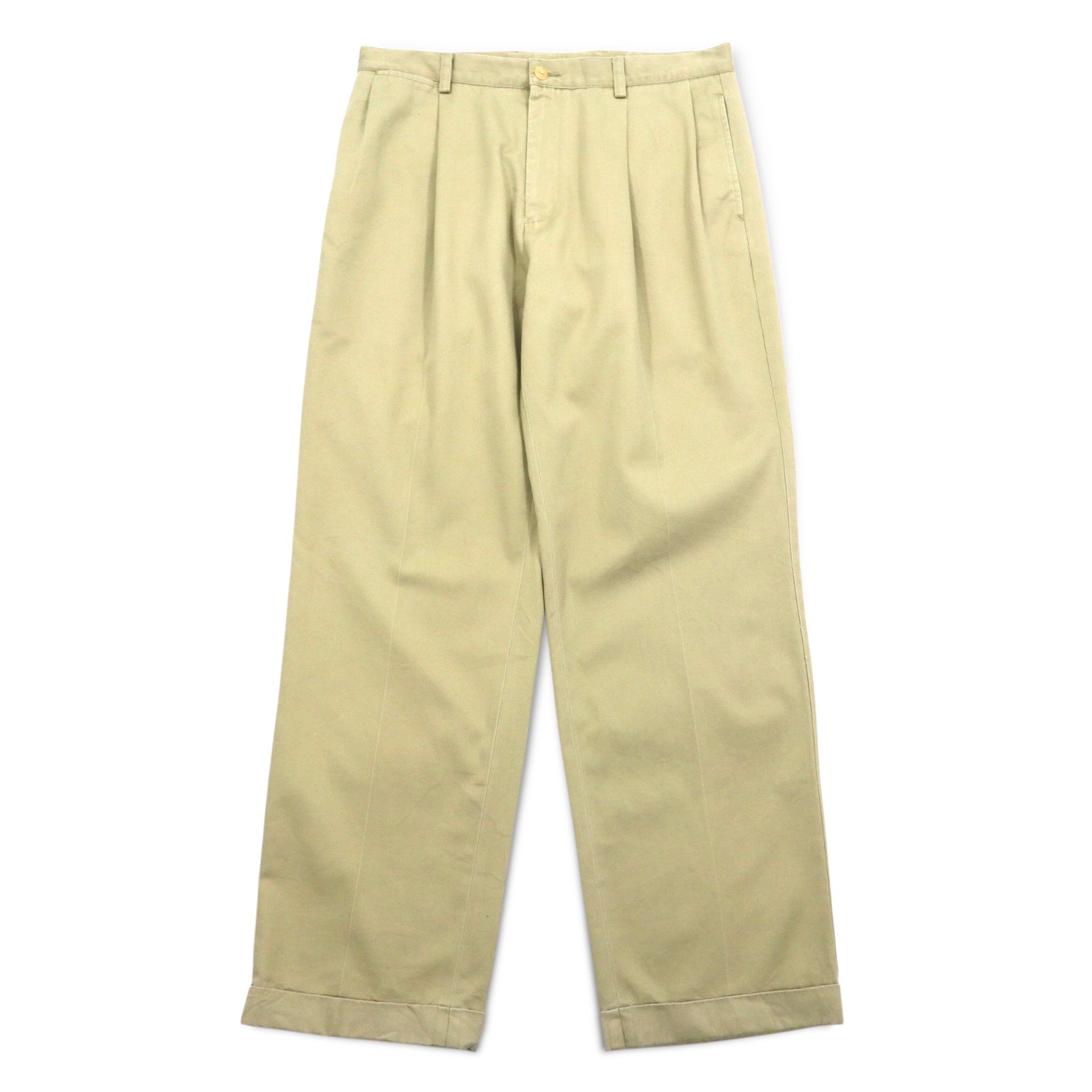 NAUTICA Pantaloni Chino Ampi con Pinces L Beige CLASSIC FIT Cotone RIGGER