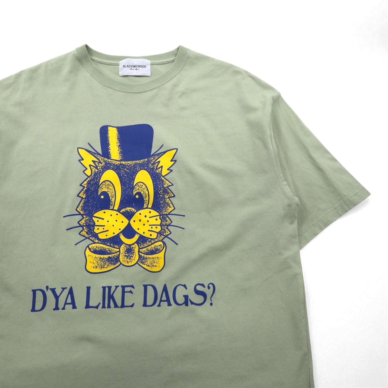 T-shirt BLACKWEIRDOS stampa DAG L verde 24SP-T502 Fabbricato in Giappone