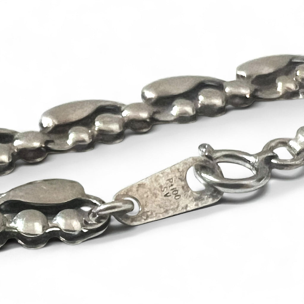 Vintage Silver Necklace ティアドロップ 2WAY ネックレス 2連 ブレスレット PT100 SV シルバー プラチナ