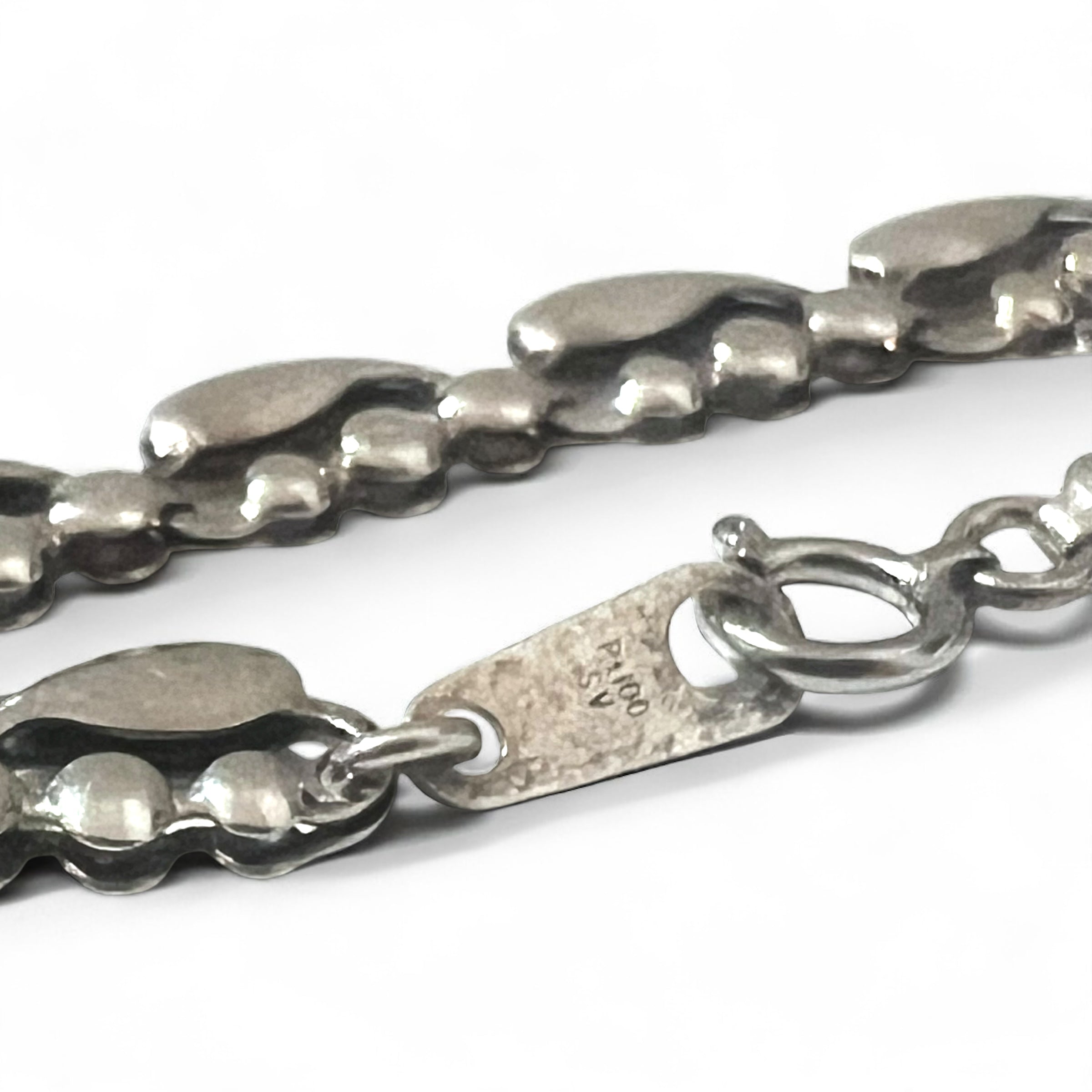Vintage Silver Necklace ティアドロップ 2WAY ネックレス 2連 ブレスレット PT100 SV シルバー プラチナ
