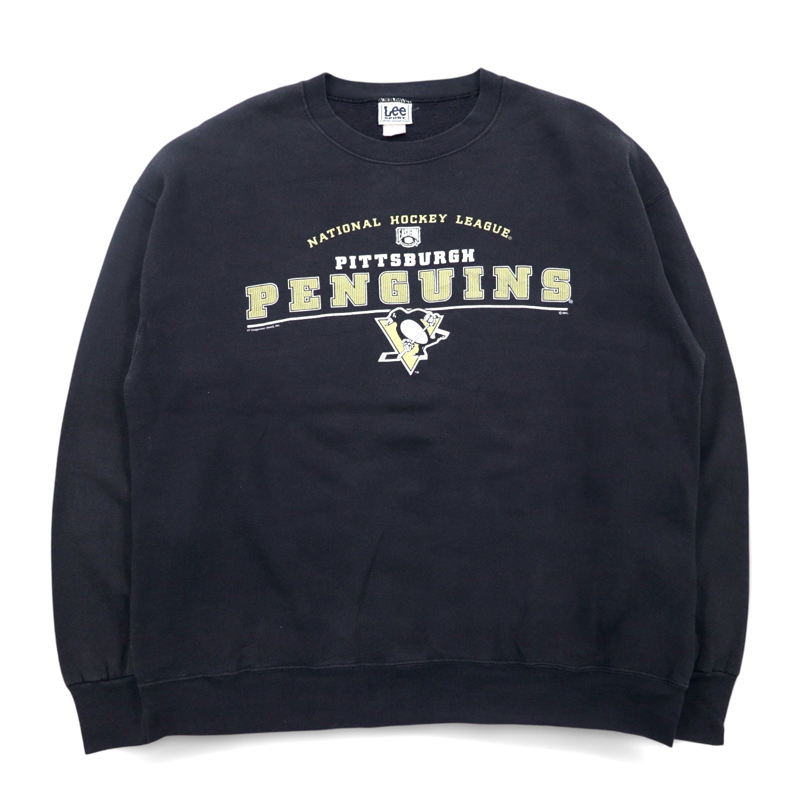 Lee SPORT Anni '90 NHL Felpa College XL Nero Cotone PITTSBURGH PENGUINS Made in Mexico