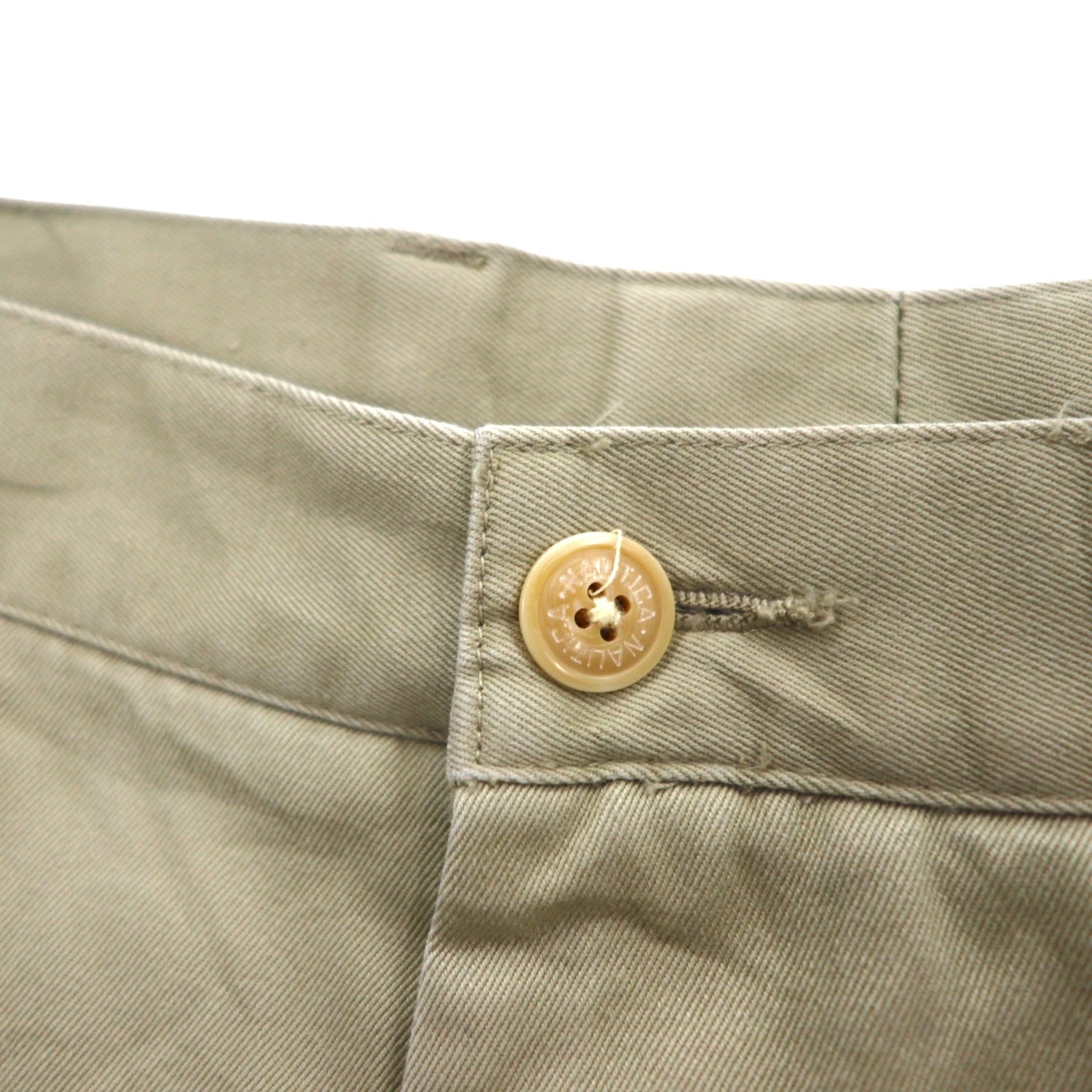 NAUTICA Pantaloni Chino Ampi con Pinces L Beige CLASSIC FIT Cotone RIGGER