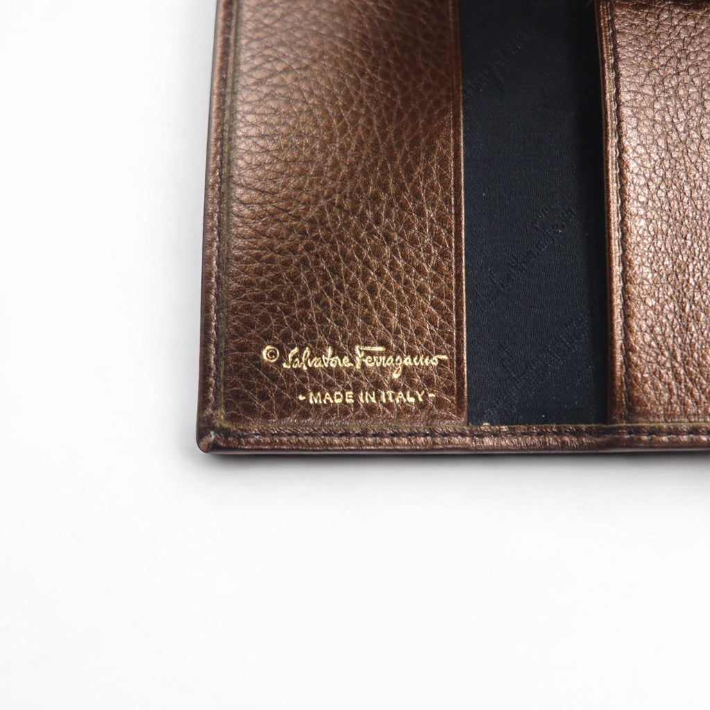 Salvatore Ferragamo Portachiavi a 6 ganci in cavallino con stampa leopardata, marrone, modello AQ-221787, made in Italy