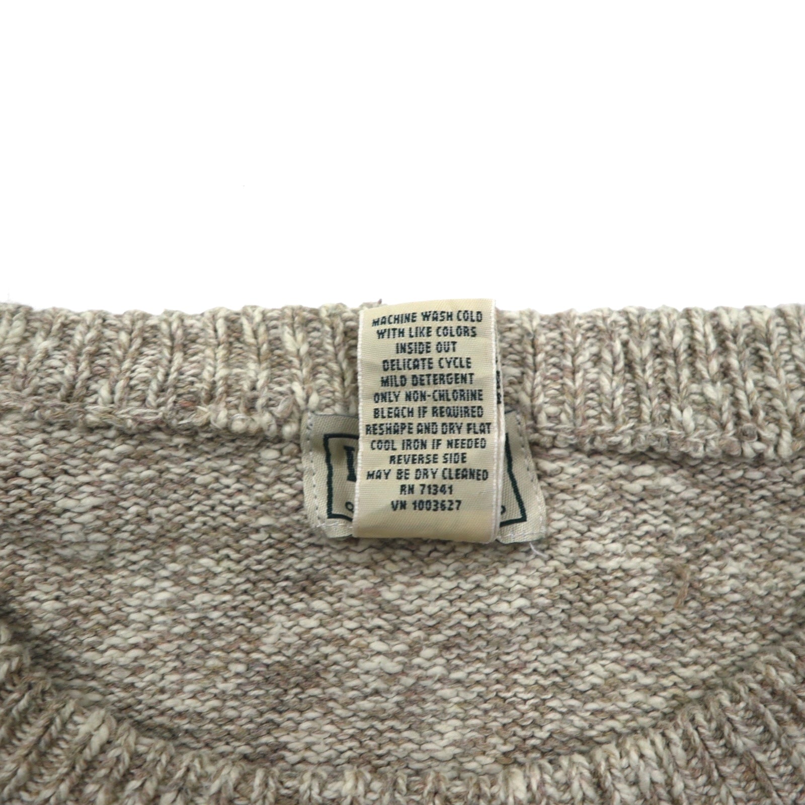 L.L.Bean クルーネック コットン ニット セーター XL ベージュ 502809