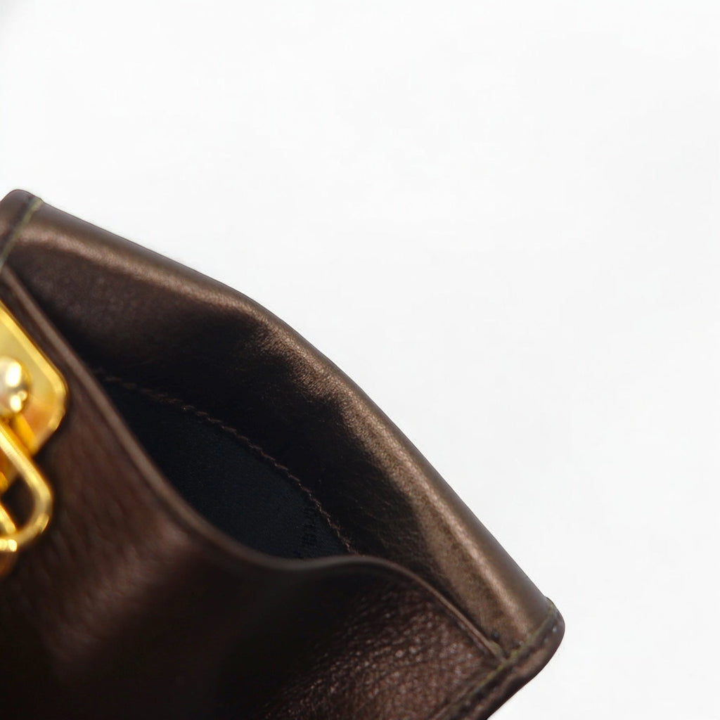 Salvatore Ferragamo Portachiavi a 6 ganci in cavallino con stampa leopardata, marrone, modello AQ-221787, made in Italy