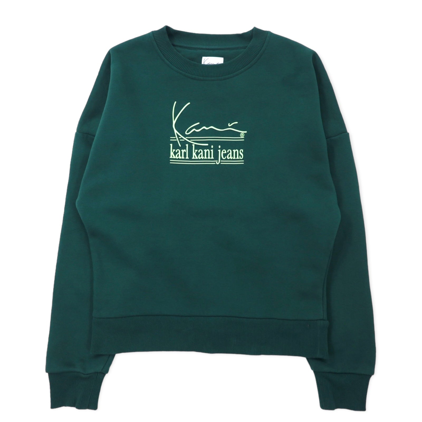 karl kani jeans Felpa a spalla scesa XS verde cotone taglio corto