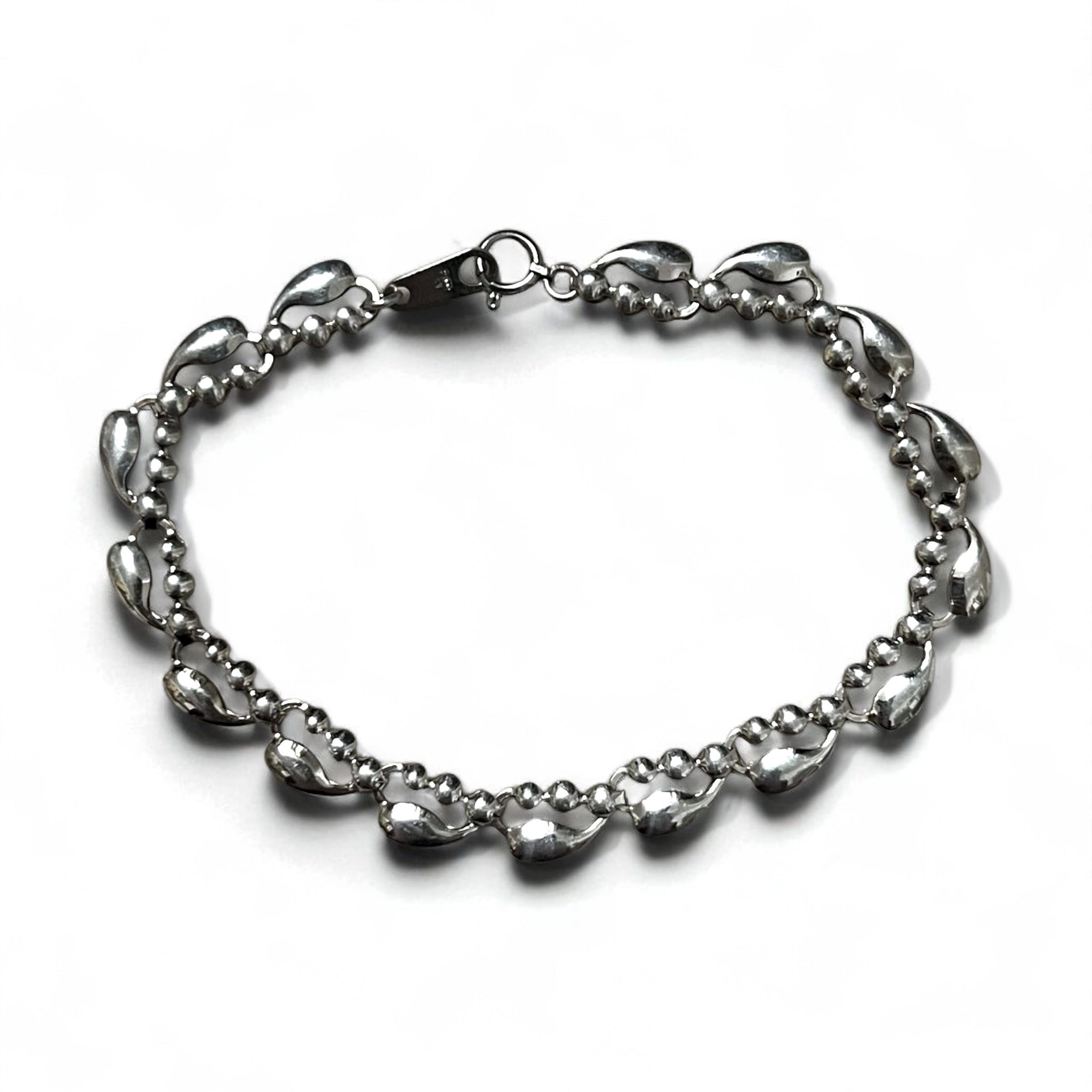 Vintage Silver Bracelet ティアドロップ ブレスレット PT100 SV プラチナ シルバー