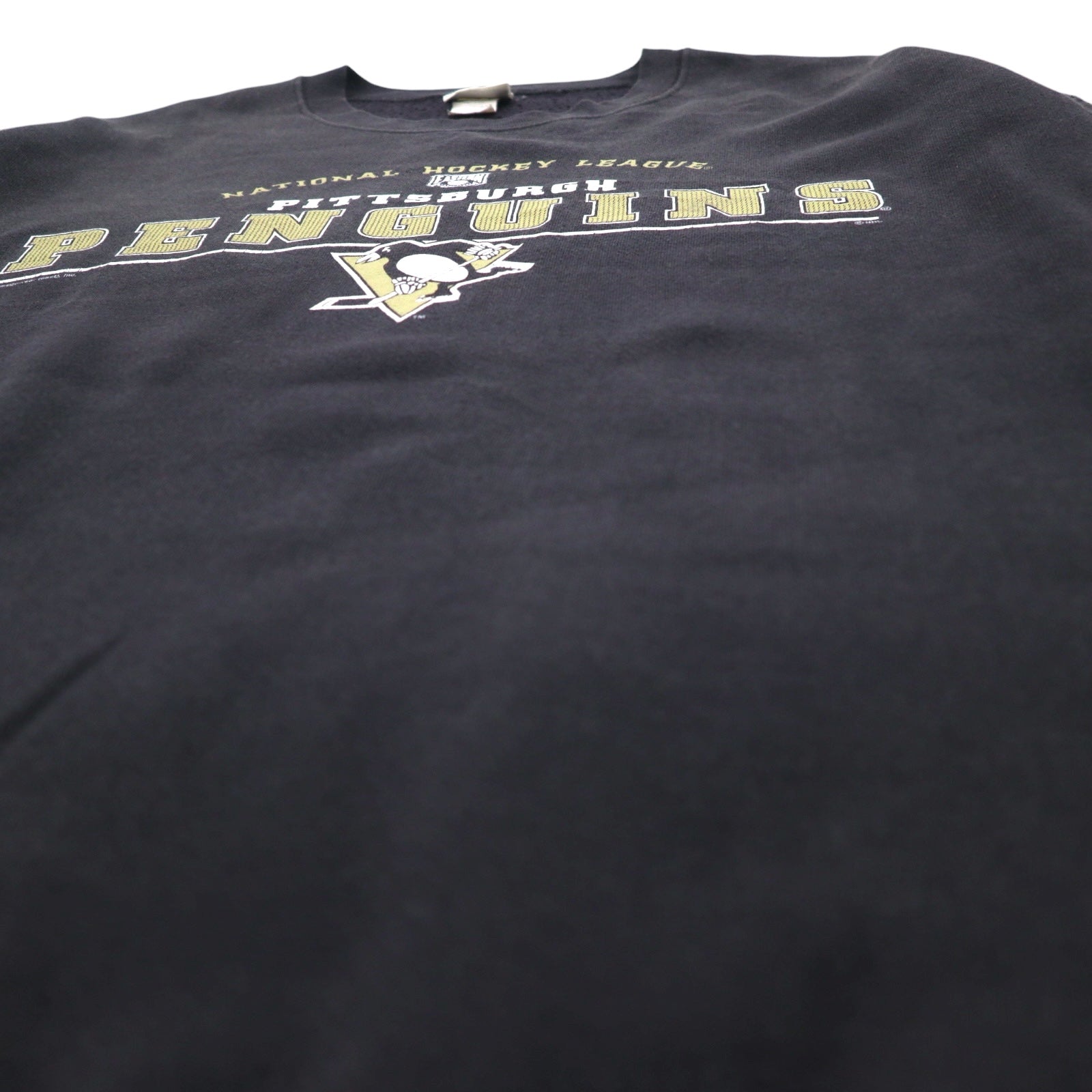 Lee SPORT Anni '90 NHL Felpa College XL Nero Cotone PITTSBURGH PENGUINS Made in Mexico