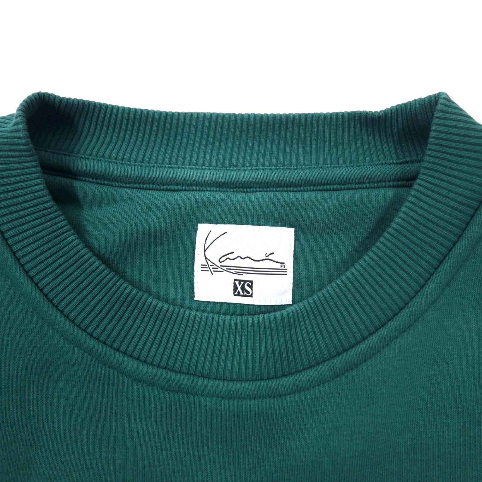 karl kani jeans Felpa a spalla scesa XS verde cotone taglio corto