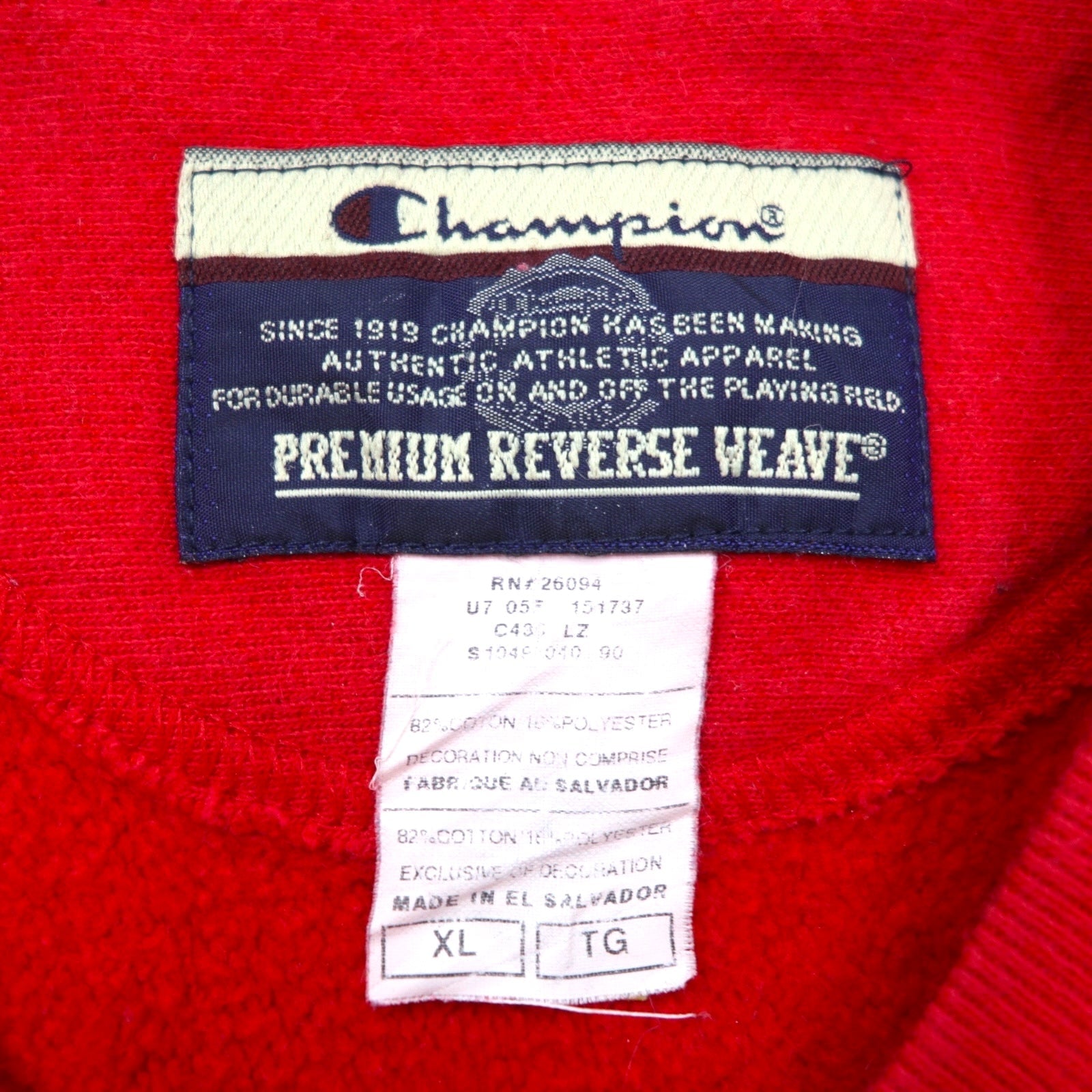 Champion Reverse Weave PREMIUM REVERSE WEAVE Felpa XL Rosso Felpato Baseball EAGLES BASEBALL
