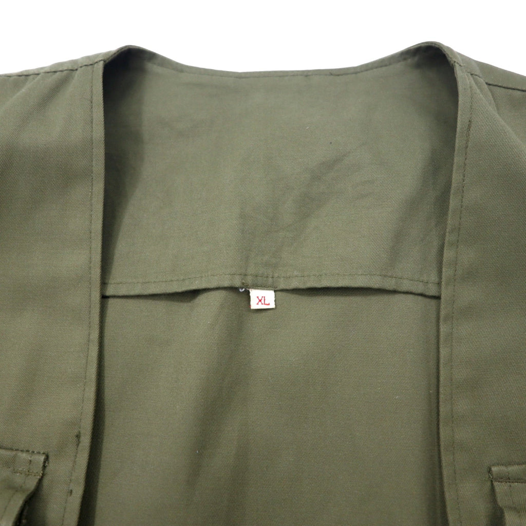 Euro Vintage ユーロヴィンテージ ミリタリー トラベル ベスト XL カーキ ポリエステル コットン MILITARY TRAVEL VEST